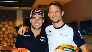 Checo y Button, después del GP de Abu Dhabi