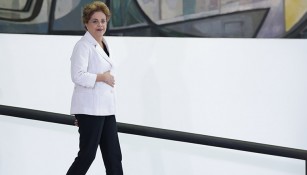Dilma Rousseff  arriba a una ceremonia en Brasil