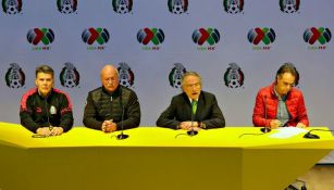 Iñárritu, Bonilla, De María y Rivas en conferencia de prensa