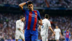 Luis Suárez se lamenta en un partido del Barcelona