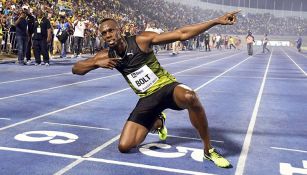 Usain Bolt en el estadio Nacional de Kingston de Jamaica 
