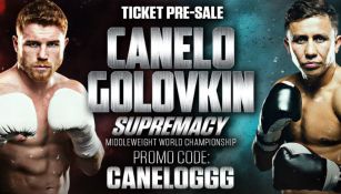 Cartel promocional para la pelea de Canelo vs Golovkin 