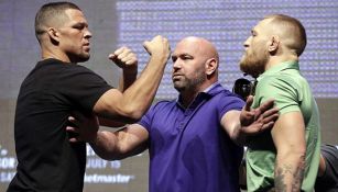 Diaz y McGregor durante su careo previo al UFC 202