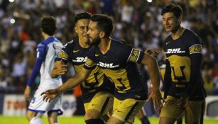 Quintana festeja su gol contra Celaya en la Copa MX