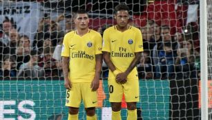 Marco Verratti y Neymar, en el juego entre Guingamp y PSG 