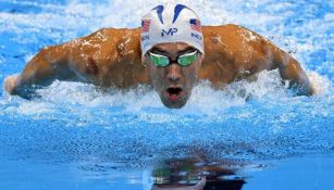 Phelps, durante una competencia en estilo mariposa