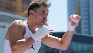 Golovkin realiza un entrenamiento de boxeo al aire libre