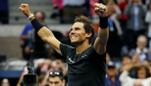 Rafael Nadal festeja en el juego contra Kevin Anderson en el US Open 
