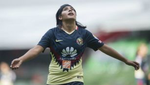 Lucero Cuevas, en un juego del América en la Liga MX Femenil