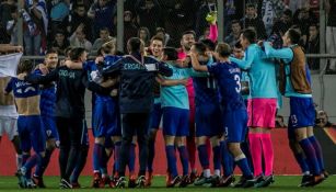 Selección de Croacia celebra su pase a Rusia 2018