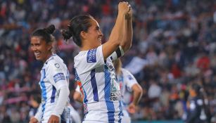 La celebración de gol de Mónica Ocampo 