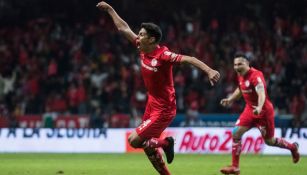 La celebración del segundo gol de Toluca