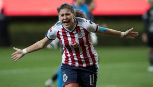 Norma Palafox celebra su gol frente a Pachuca