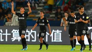 Roberto de la Rosa celebra gol frente Al Jazira