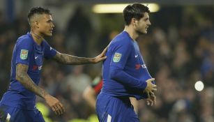 Álvaro Morata celebra el gol con el que Chelsea pasa a Semifinales