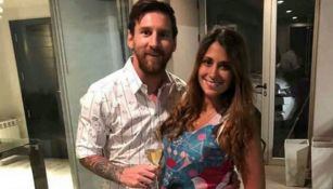 Lionel Messi y Antonella Roccuzzo, en la fiesta de Fin Año
