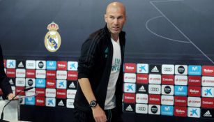 Zidane en una rueda de prensa del Real Madrid 