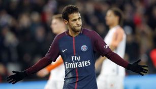 Neymar celebra su gol contra el Montpellier 