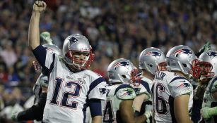 Tom Brady celebra durante el Super Bowl XLIX disputado en 2015
