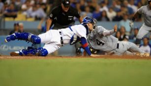 Catcher de Dodgers logra cortar carrera de jugador de Padres en la MLB