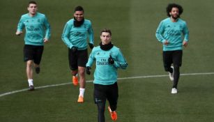 Jugadores del Real Madrid en un entrenamiento en Valdebebas 