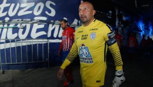 Oscar Pérez previo a un partido de Pachuca