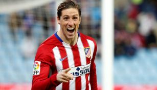 Fernando Torres festeja gol con el Atlético de Madrid
