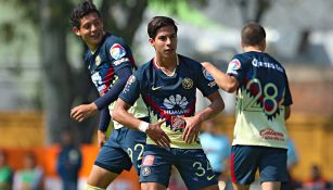 Diego Lainez celebra un gol con América Sub 20