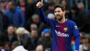 Messi festeja su golazo contra el Atleti en Camp Nou 