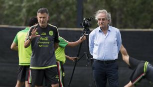 Osorio y De María, en una práctica de la Selección Nacional 