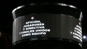 Atlas muestra un mensaje de unión en la pantalla del Jalisco