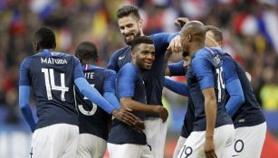 Francia celebra una anotación contra Colombia 