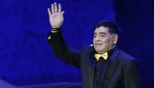 Maradona, durante el sorteo del Mundial de Rusia 2018