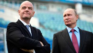 Infantino y Putin en el Estadio Olímpico de Sochi