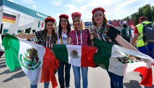 Aficionadas mexicanas, durante el juego frente a Alemania