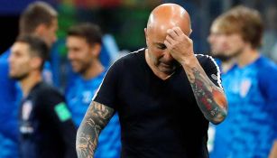 Sampaoli se lamenta en el partido contra Argentina