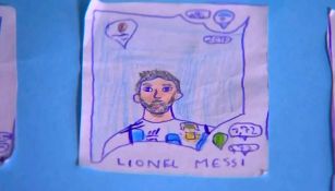 Pedro dibujó al delantero argentino, Lionel Messi