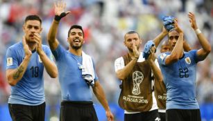 La Selección de Uruguay celebra su triunfo contra Rusia