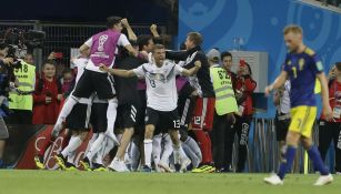 Alemania celebra su triunfo ante Suecia