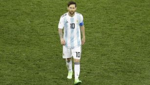 Messi al finalizar el encuentro contra Croacia 