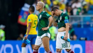 CH14 y Guardado, cabizbajos en el juego contra Brasil