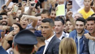Cristiano en su llegada al Juventus Stadium