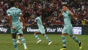 Özil festeja su tanto contra el PSG en la International Champions Cup