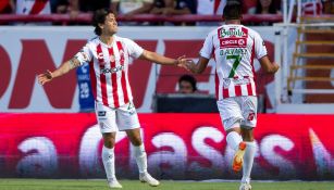 Necaxa celebra gol contra América en la J1