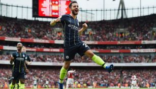 Bernardo Silva festeja gol contra el Arsenal