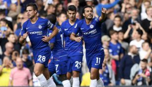 Pedro festeja su gol contra el Arsenal en Stamford Bridge