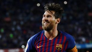 Messi duarante  la victoria frente al Alavés 