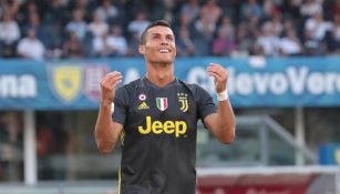 Cristiano Ronaldo celebra una anotación ante el Chievo Verona