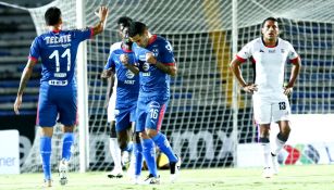 Monterrey festeja gol de Celso Ortíz contra Lobos BUAP 