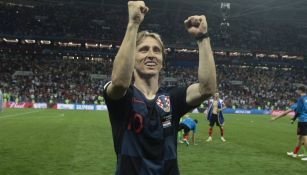 Modric celebra una victoria en el Mundial de Rusia 